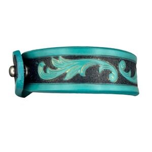 Justin Boots Women's Tooled Leather‎ Bracelet Turquoise & Black